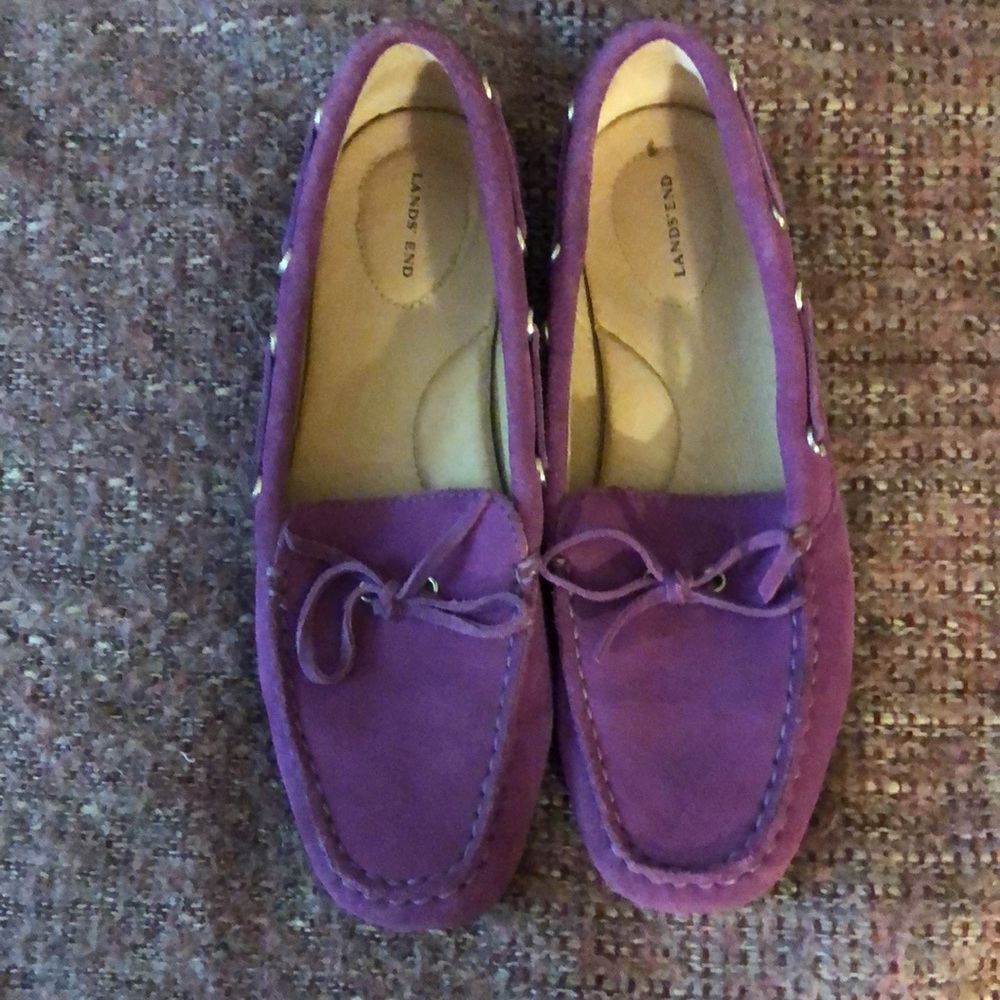 Lands End Purple Suede! Comfy Loafers